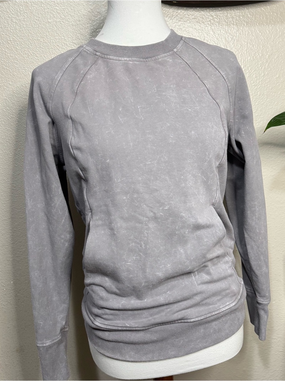lululemon athletica Mineral Wash Gray Crewneck Sweater